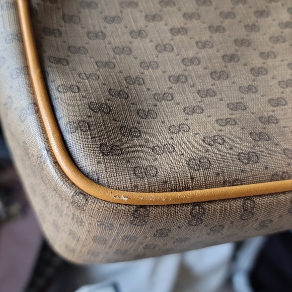 Vintage GUCCI Micro GG Canvas Cross body Shoulder Bag PVC Leather Beige - Picture 15 of 16